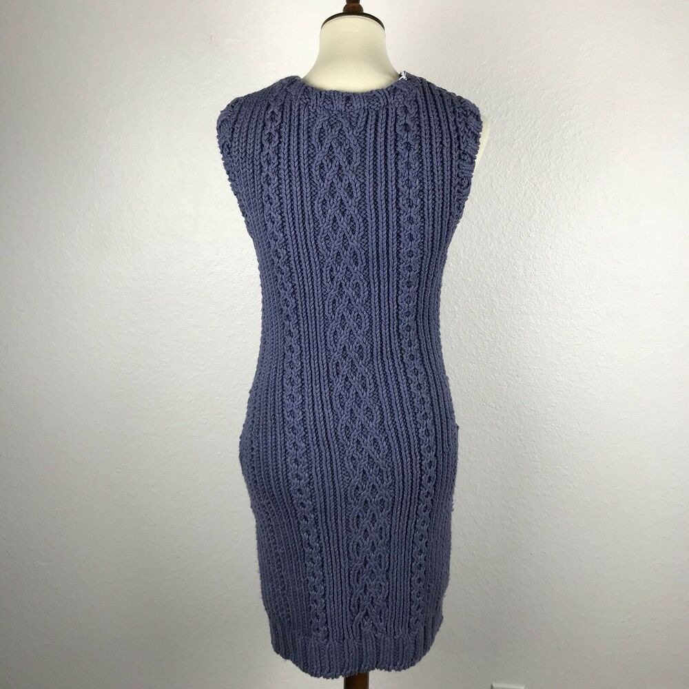 Band of Outsiders Pullover Cable Knit Bodycon Sweater Zipper Dress - Picture 10 of 12